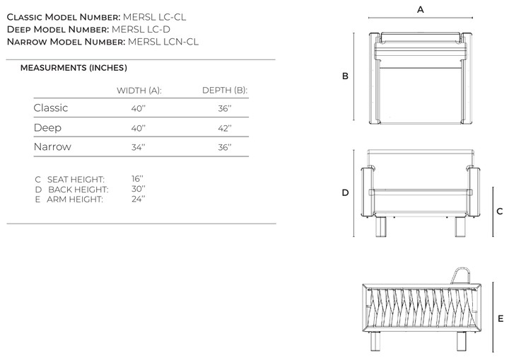 Sail Lounge Chair dimensions
